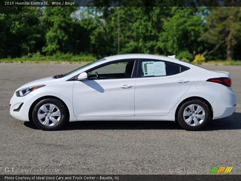 White / Beige 2016 Hyundai Elantra SE