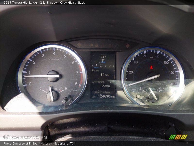 Predawn Gray Mica / Black 2015 Toyota Highlander XLE