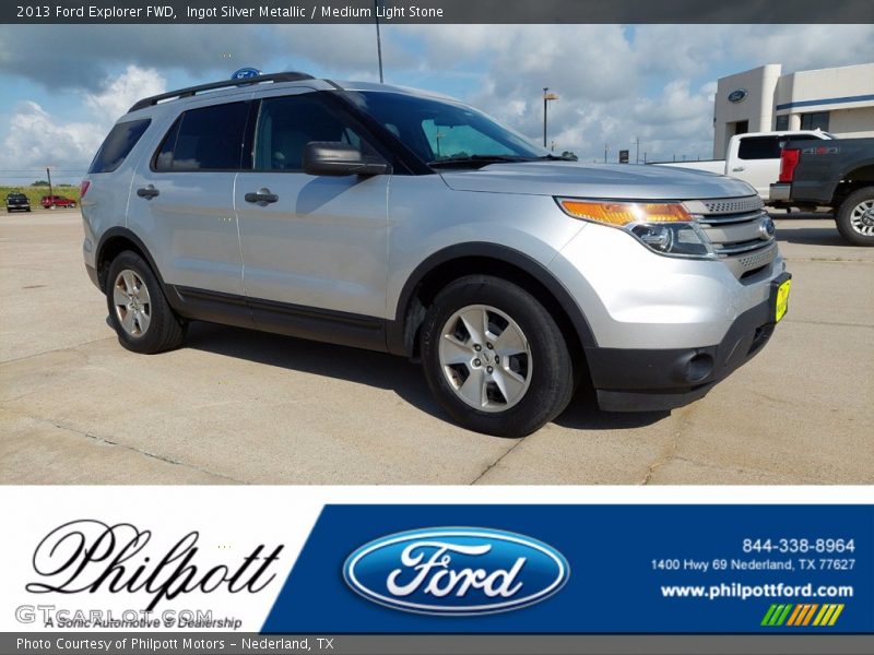 Ingot Silver Metallic / Medium Light Stone 2013 Ford Explorer FWD