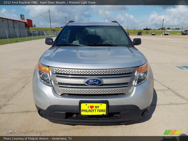 Ingot Silver Metallic / Medium Light Stone 2013 Ford Explorer FWD