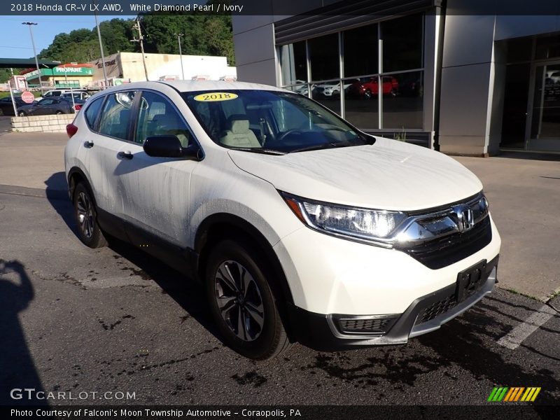 White Diamond Pearl / Ivory 2018 Honda CR-V LX AWD