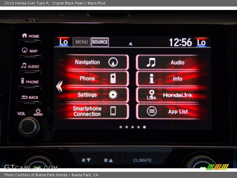 Crystal Black Pearl / Black/Red 2019 Honda Civic Type R
