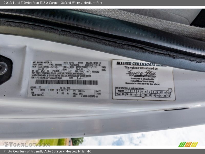 Oxford White / Medium Flint 2013 Ford E Series Van E150 Cargo