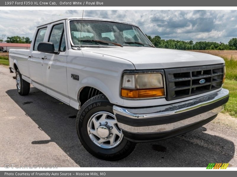 Oxford White / Royal Blue 1997 Ford F350 XL Crew Cab