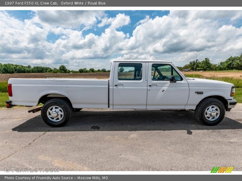 Oxford White / Royal Blue 1997 Ford F350 XL Crew Cab