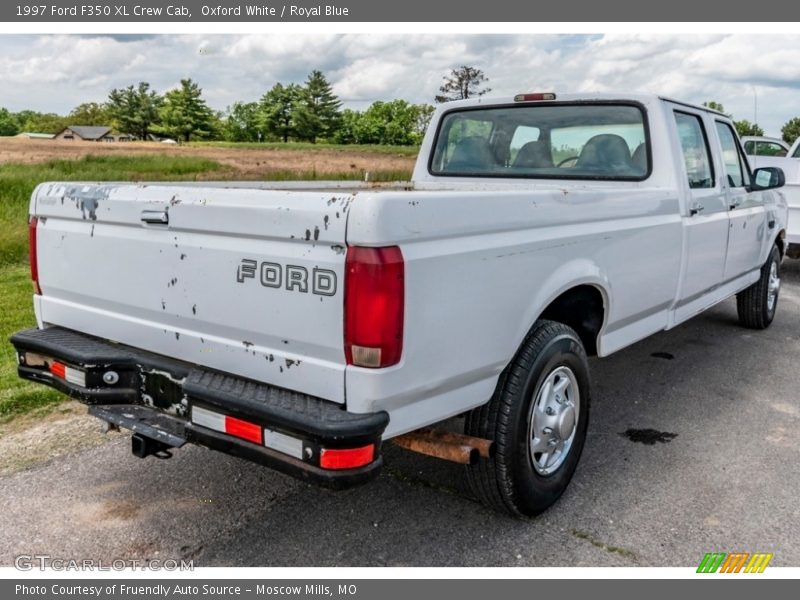 Oxford White / Royal Blue 1997 Ford F350 XL Crew Cab