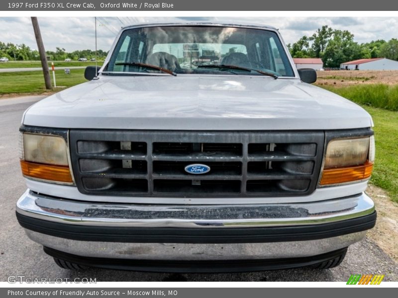Oxford White / Royal Blue 1997 Ford F350 XL Crew Cab
