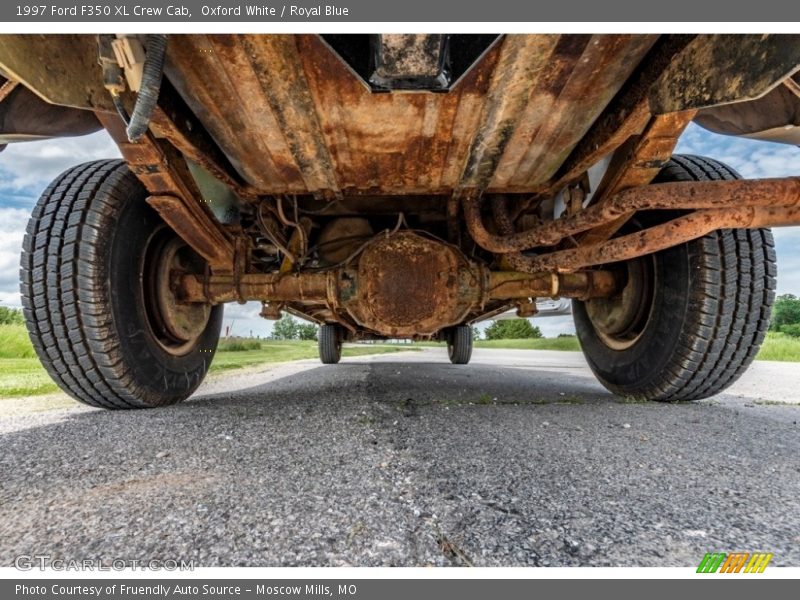 Oxford White / Royal Blue 1997 Ford F350 XL Crew Cab