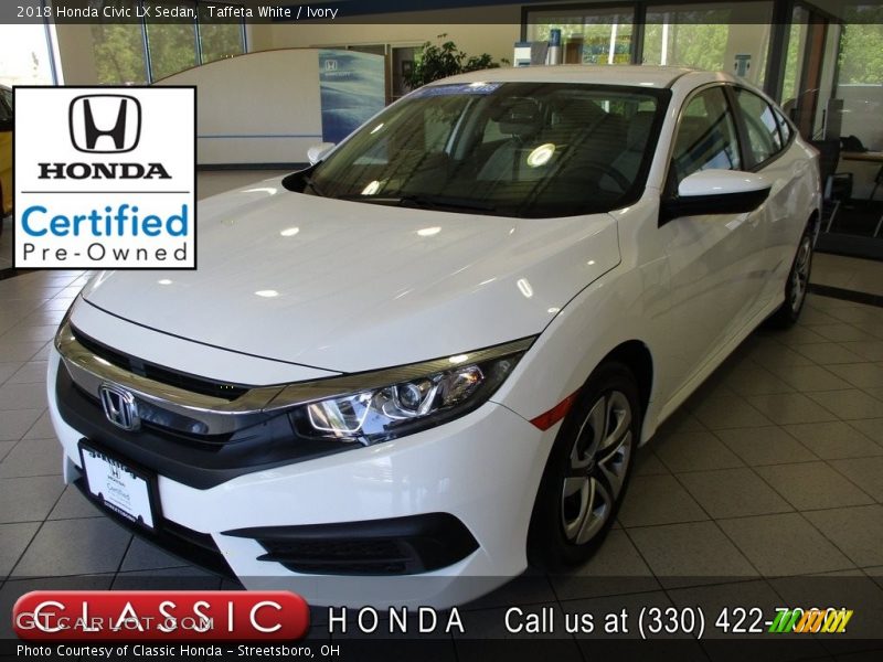 Taffeta White / Ivory 2018 Honda Civic LX Sedan