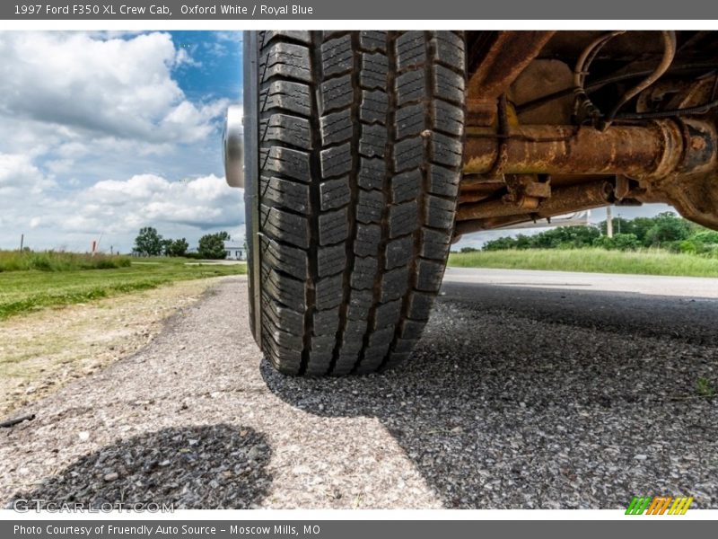 Oxford White / Royal Blue 1997 Ford F350 XL Crew Cab