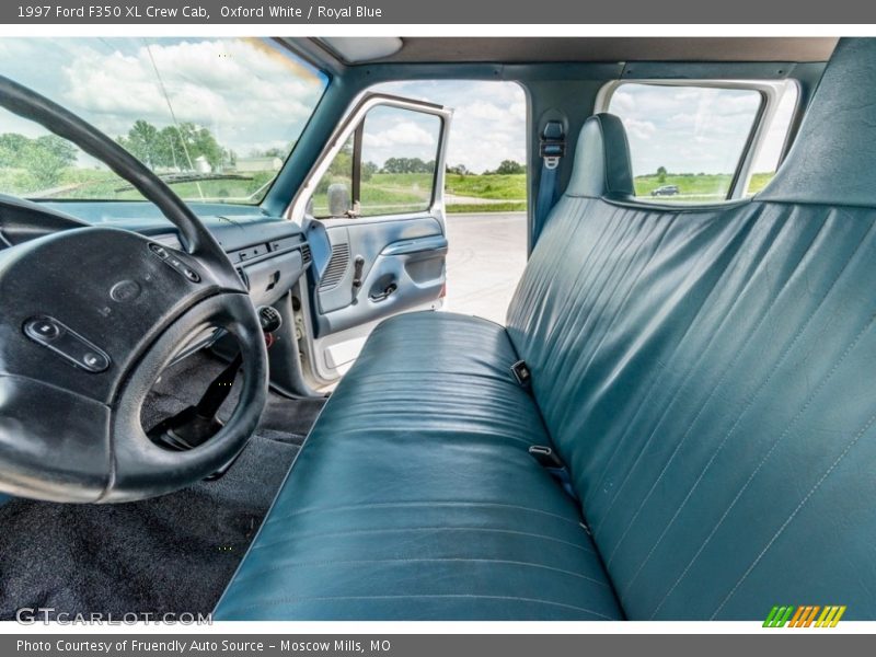 Oxford White / Royal Blue 1997 Ford F350 XL Crew Cab