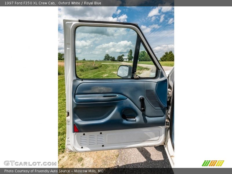 Oxford White / Royal Blue 1997 Ford F350 XL Crew Cab