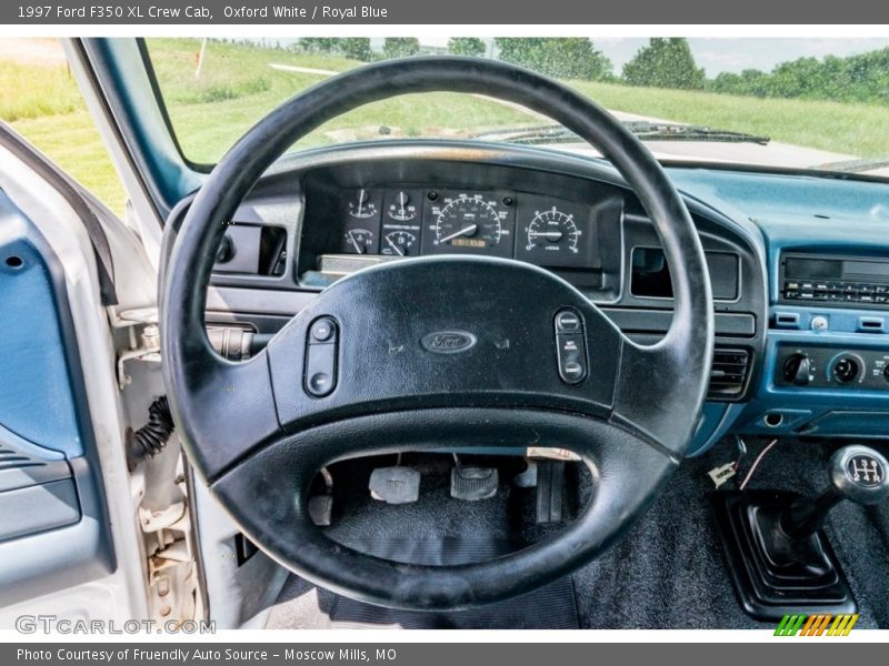 Oxford White / Royal Blue 1997 Ford F350 XL Crew Cab