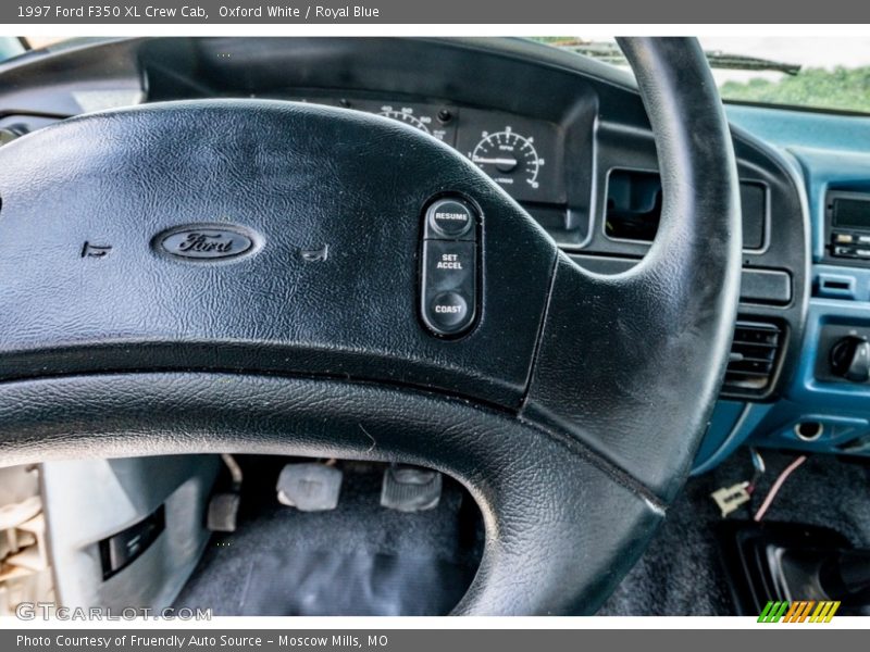 Oxford White / Royal Blue 1997 Ford F350 XL Crew Cab