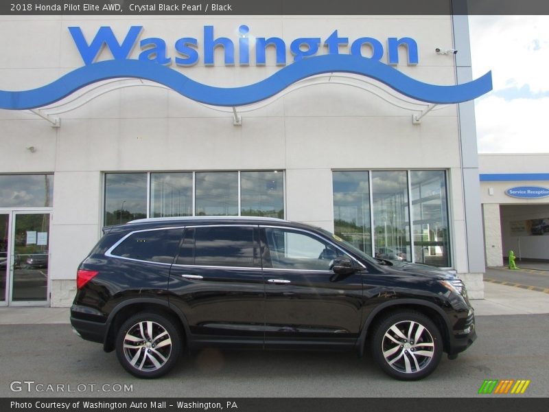 Crystal Black Pearl / Black 2018 Honda Pilot Elite AWD