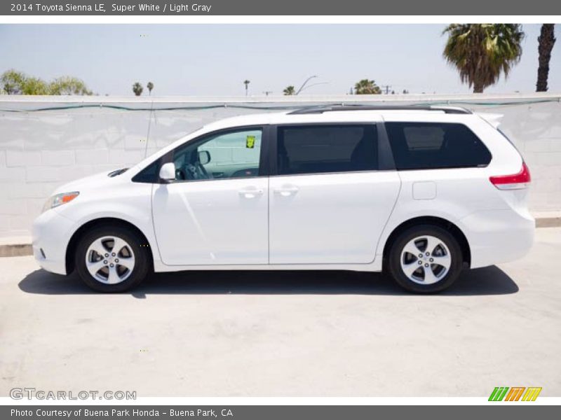 Super White / Light Gray 2014 Toyota Sienna LE