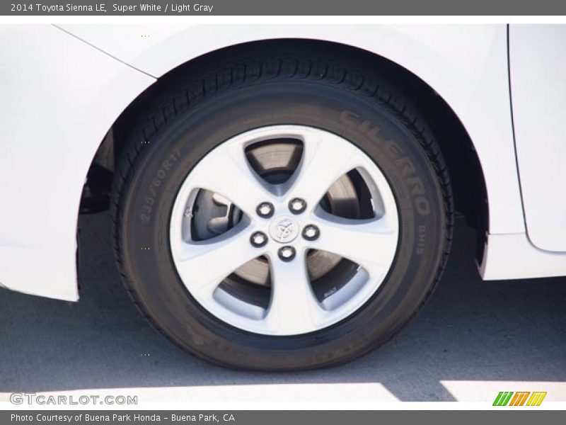 Super White / Light Gray 2014 Toyota Sienna LE