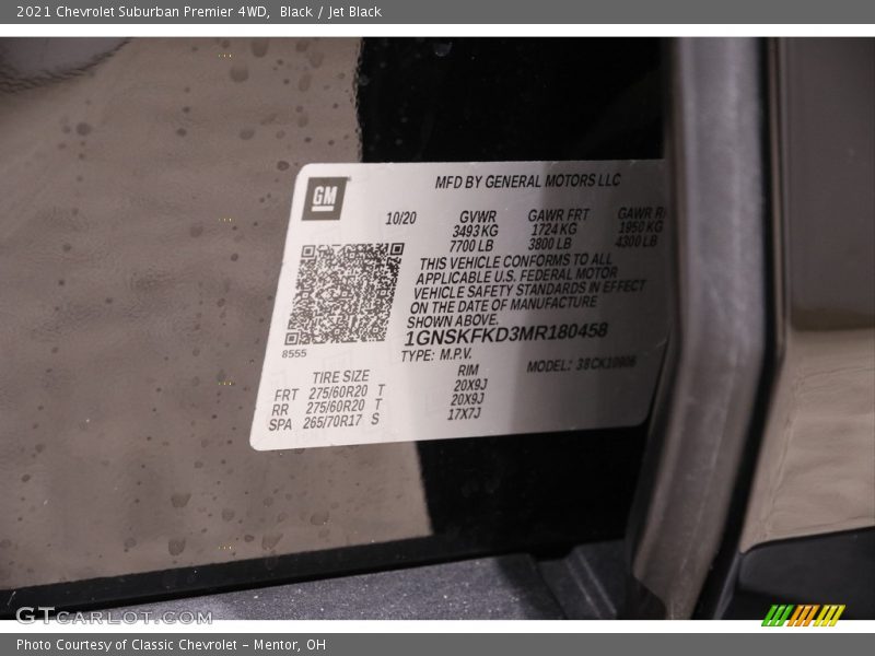 Black / Jet Black 2021 Chevrolet Suburban Premier 4WD