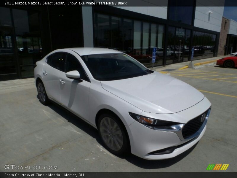 Snowflake White Pearl Mica / Black 2021 Mazda Mazda3 Select Sedan