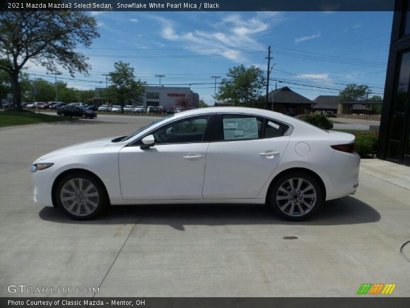 Snowflake White Pearl Mica / Black 2021 Mazda Mazda3 Select Sedan