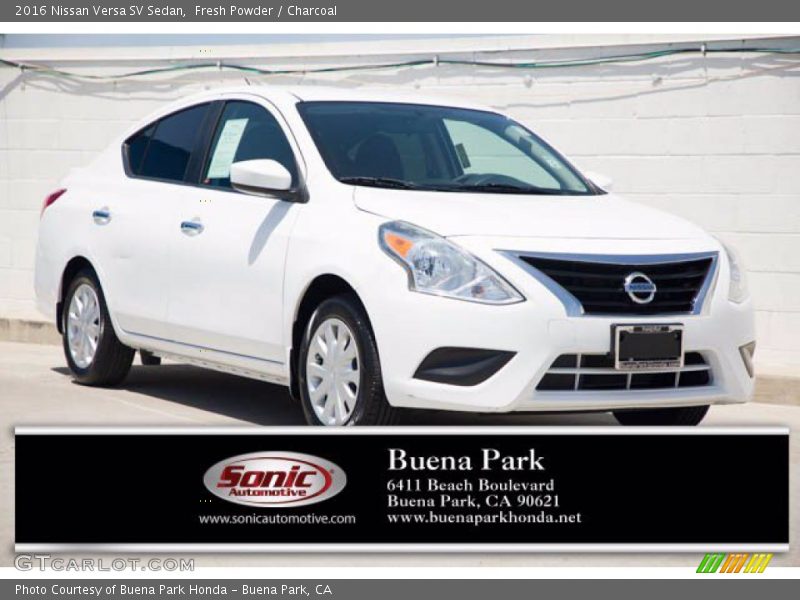 Fresh Powder / Charcoal 2016 Nissan Versa SV Sedan