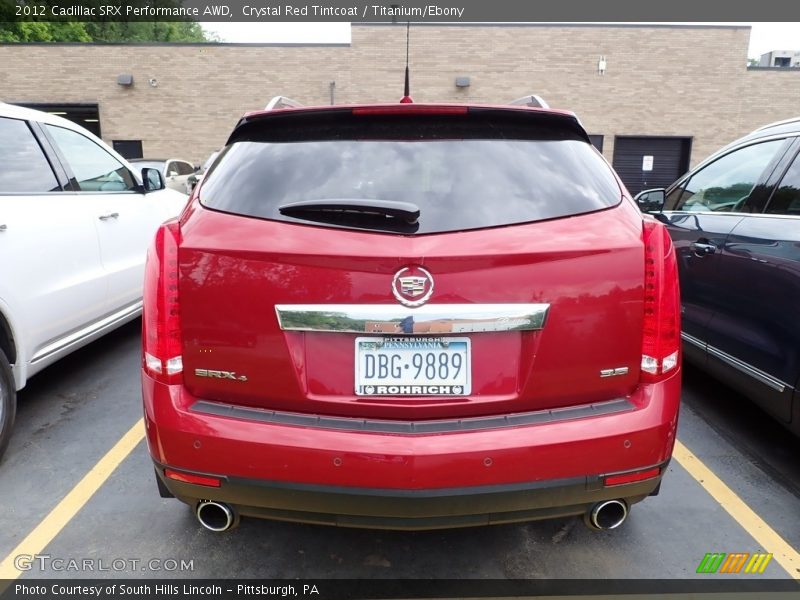 Crystal Red Tintcoat / Titanium/Ebony 2012 Cadillac SRX Performance AWD