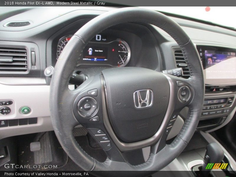 Modern Steel Metallic / Gray 2018 Honda Pilot EX-L AWD