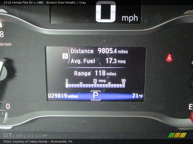 Modern Steel Metallic / Gray 2018 Honda Pilot EX-L AWD