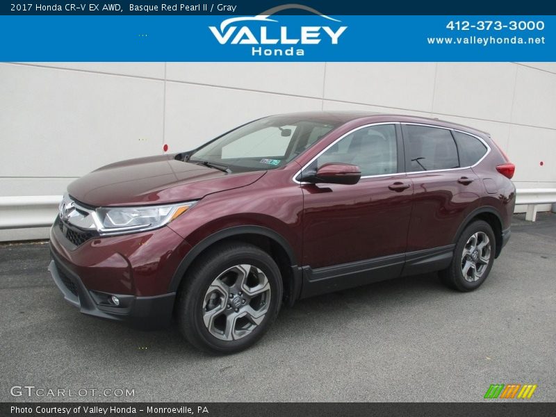 Basque Red Pearl II / Gray 2017 Honda CR-V EX AWD