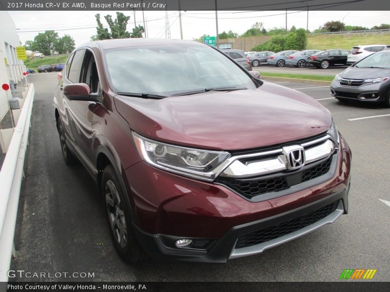 Basque Red Pearl II / Gray 2017 Honda CR-V EX AWD