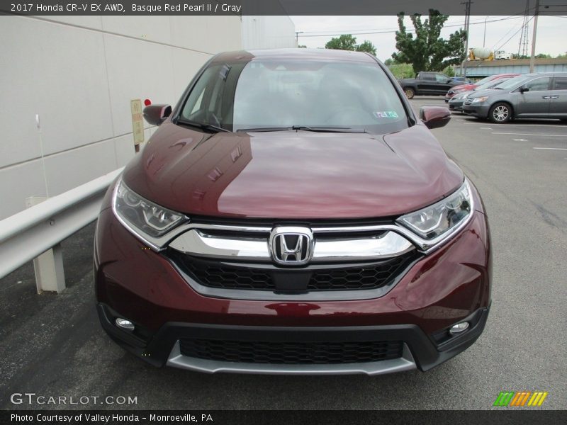 Basque Red Pearl II / Gray 2017 Honda CR-V EX AWD