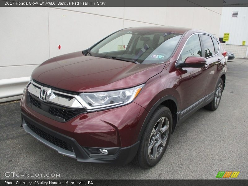 Basque Red Pearl II / Gray 2017 Honda CR-V EX AWD