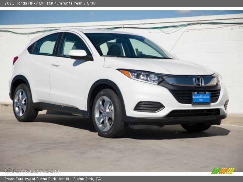 Platinum White Pearl / Gray 2021 Honda HR-V LX