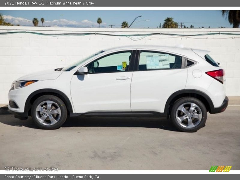 Platinum White Pearl / Gray 2021 Honda HR-V LX