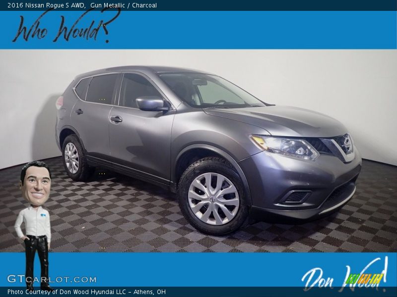Gun Metallic / Charcoal 2016 Nissan Rogue S AWD