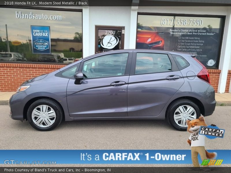 Modern Steel Metallic / Black 2018 Honda Fit LX