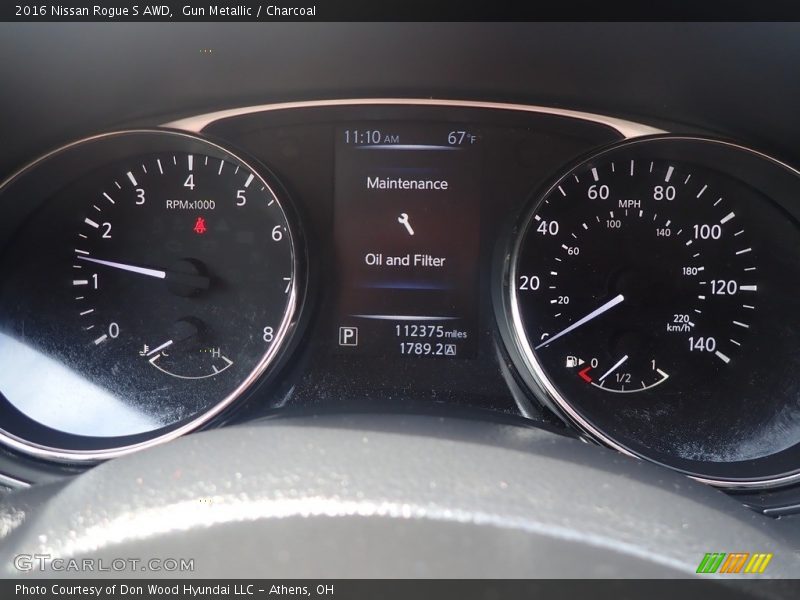 Gun Metallic / Charcoal 2016 Nissan Rogue S AWD