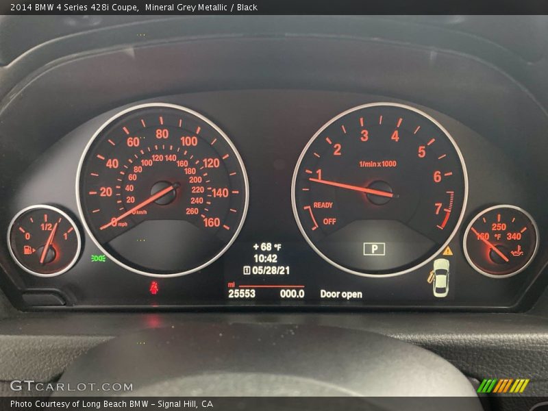 Mineral Grey Metallic / Black 2014 BMW 4 Series 428i Coupe