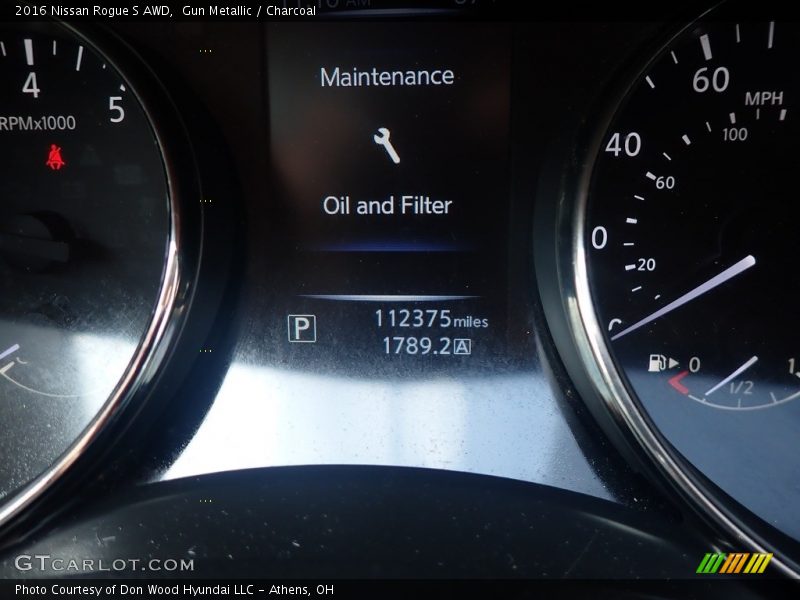 Gun Metallic / Charcoal 2016 Nissan Rogue S AWD