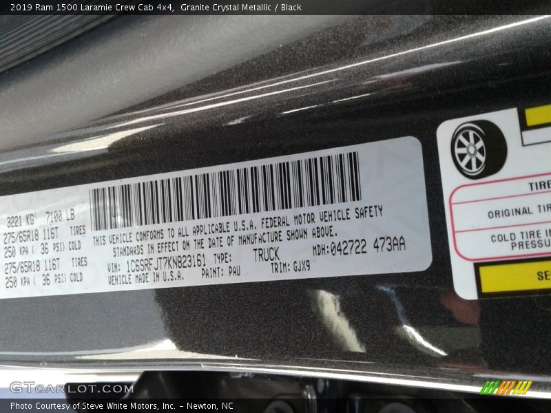 Granite Crystal Metallic / Black 2019 Ram 1500 Laramie Crew Cab 4x4
