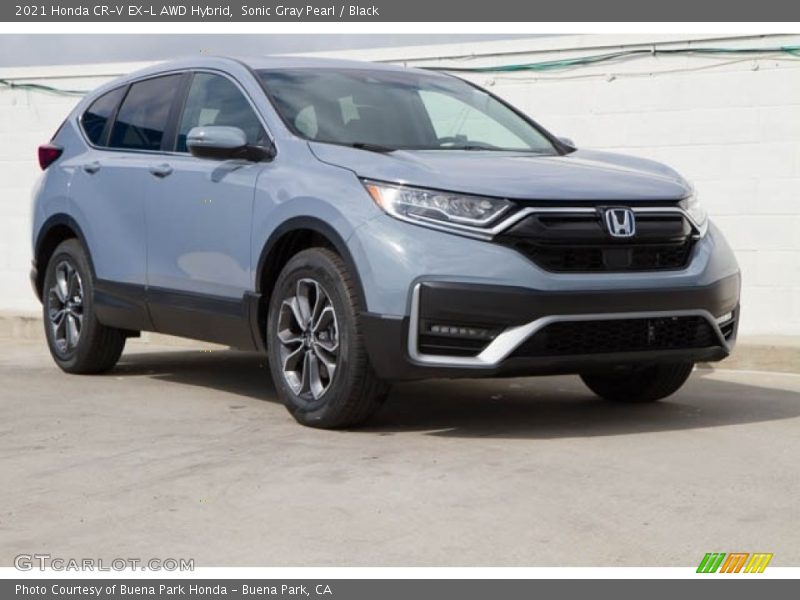 Sonic Gray Pearl / Black 2021 Honda CR-V EX-L AWD Hybrid