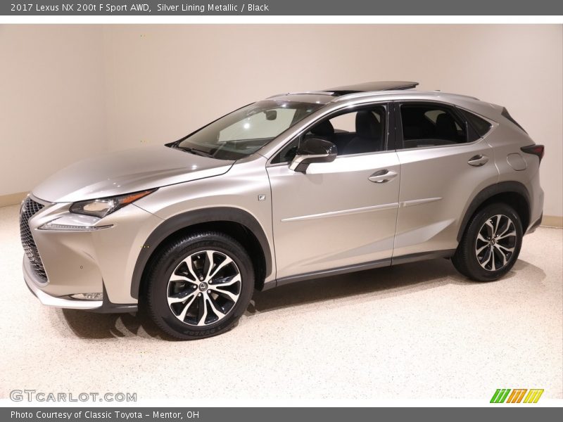 Silver Lining Metallic / Black 2017 Lexus NX 200t F Sport AWD
