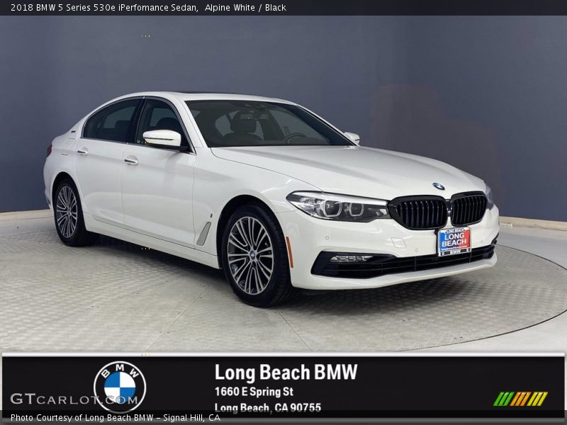 Alpine White / Black 2018 BMW 5 Series 530e iPerfomance Sedan