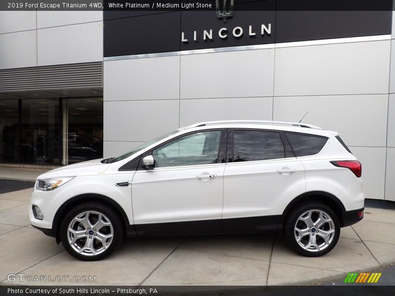 White Platinum / Medium Light Stone 2019 Ford Escape Titanium 4WD