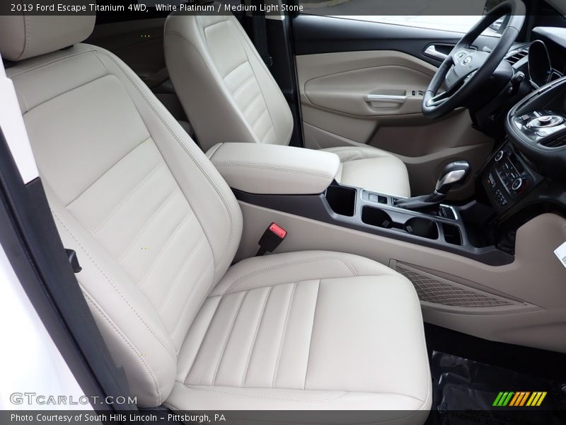 White Platinum / Medium Light Stone 2019 Ford Escape Titanium 4WD