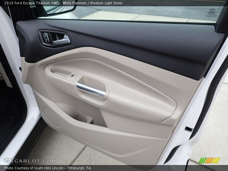 White Platinum / Medium Light Stone 2019 Ford Escape Titanium 4WD
