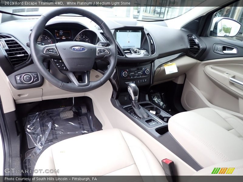 White Platinum / Medium Light Stone 2019 Ford Escape Titanium 4WD