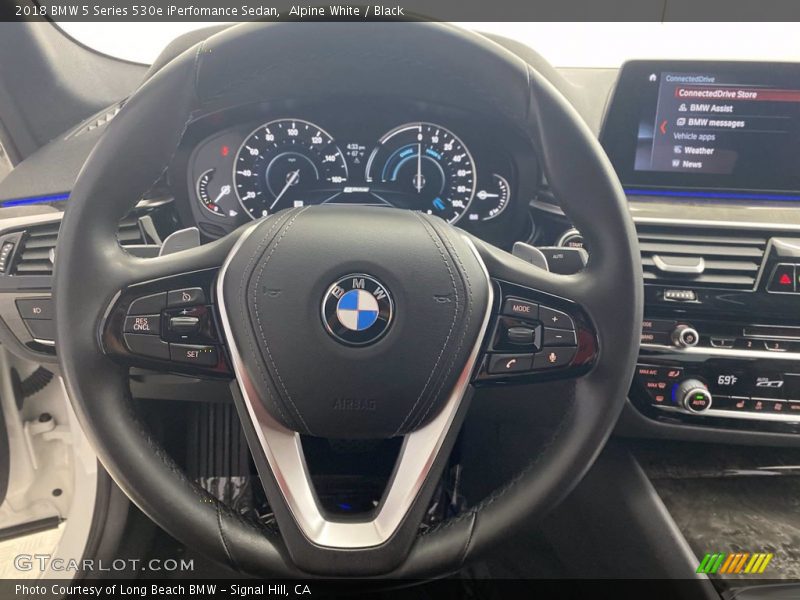 Alpine White / Black 2018 BMW 5 Series 530e iPerfomance Sedan