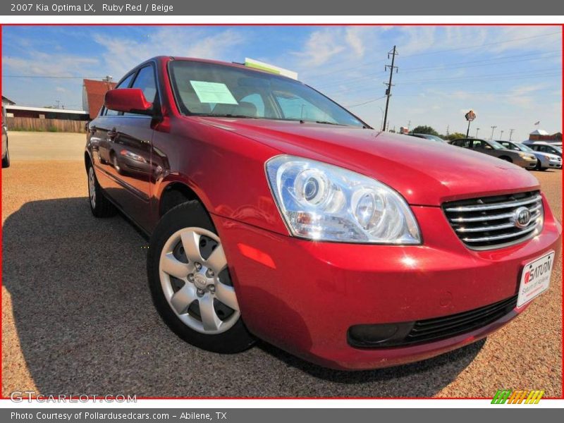 Ruby Red / Beige 2007 Kia Optima LX