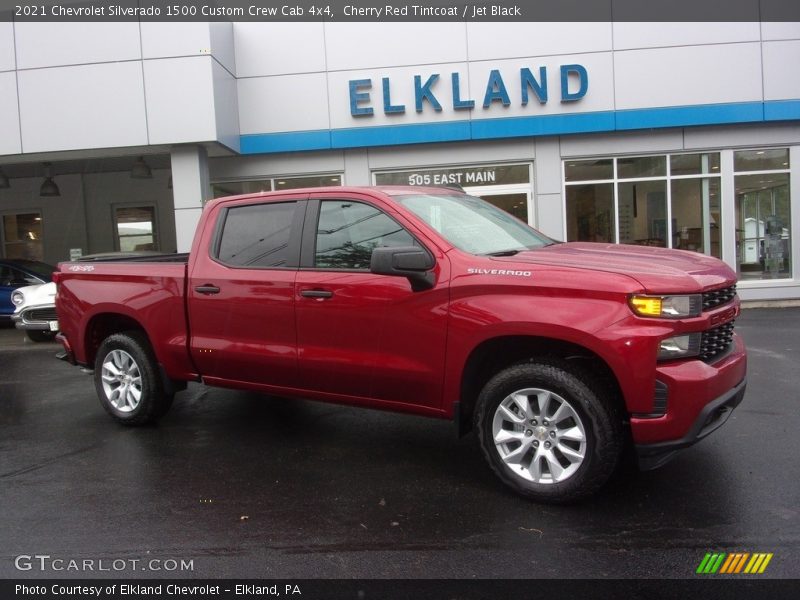 Cherry Red Tintcoat / Jet Black 2021 Chevrolet Silverado 1500 Custom Crew Cab 4x4
